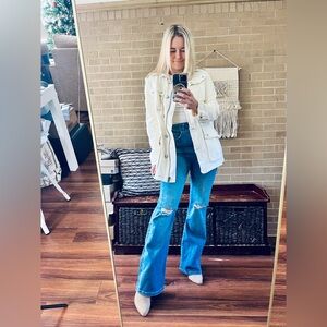 Free People Cream Utility Jacket